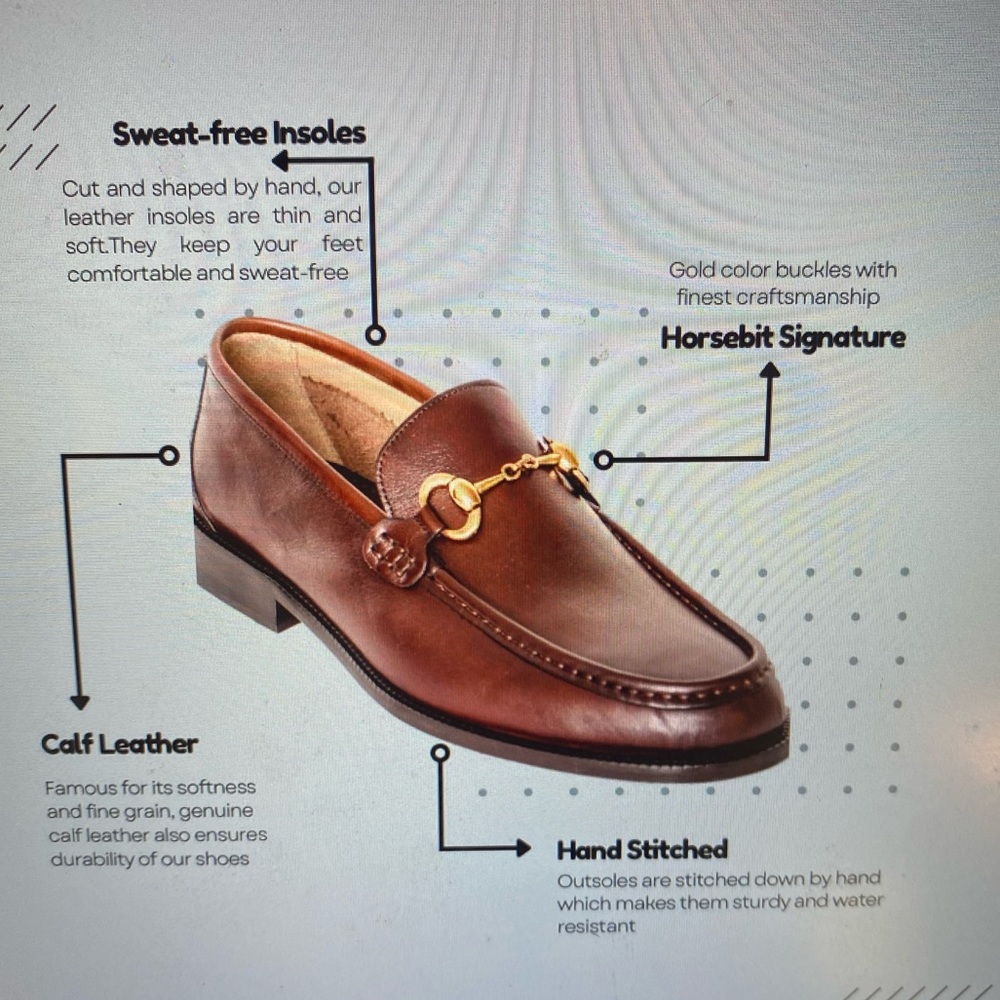 BRAND NEW! Italian Leather Brown Men’s Loafers, Slip On, Gold Buckle, Size 8